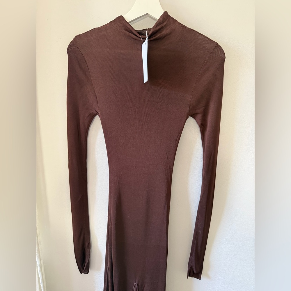 Helsa Zia Maxi Knit Dress in Brown - Picture 4 of 7